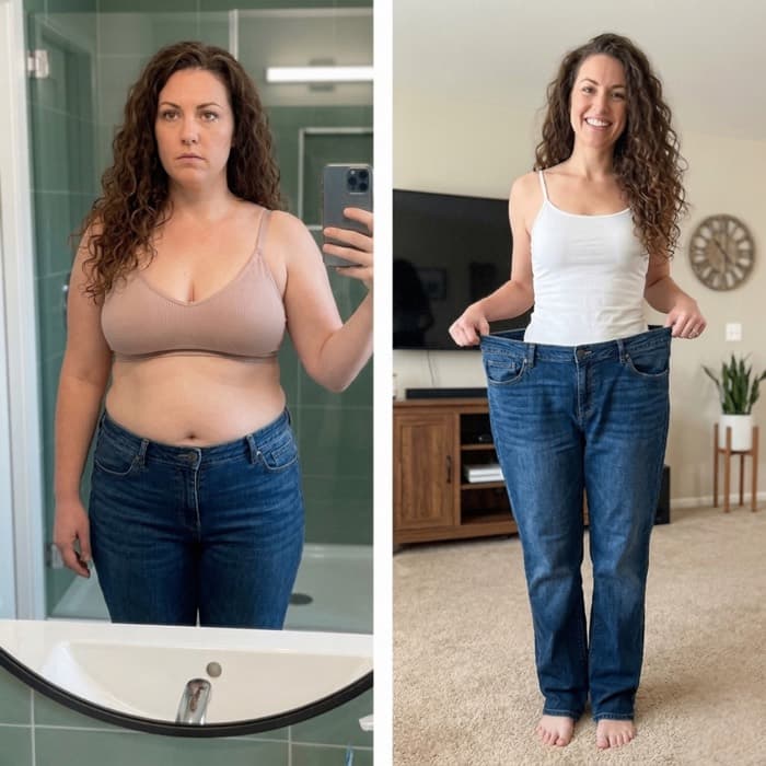 Sarah M. before and after transformation